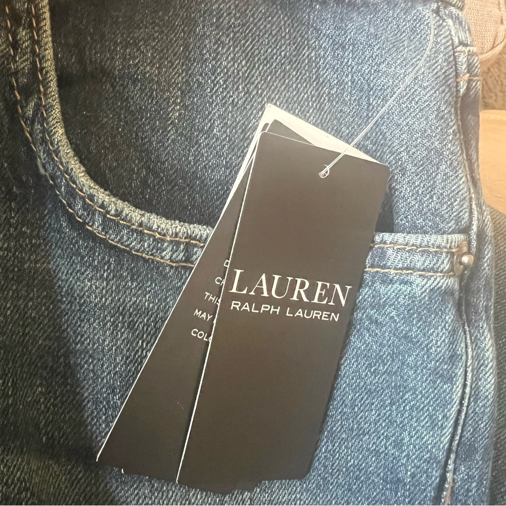 Lauren Ralph Lauren Lace Sequin Patchwork Tapered Jeans*NWT - Picture 10 of 12